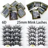 25mm 6d faux mink hårkors falska ögonfransar 5 par långa ögonfransar handgjorda tjocka makeup skönhetsutvidgningsverktyg