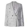 Casaco de lã de luxo artesanal para mulheres vintage Duplo Houndstooth Woolen Terno Casaco Za Veste Outwear Cardigan Dropship 10 T200111