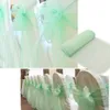 Promozione verde menta 10M * 1.35M Sheer Organza Swag tessuto casa decorazione di cerimonia nuziale Organza tenda da tavolo in tessuto, HQ spedizione gratuita Y200421