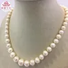 Gargantillas WEICOLOR Diseño de tamaño pequeño a grande (alrededor de 7-13 mm) Collar de perlas de agua dulce naturales blancas cercanas. Hacerte diferente de los demás