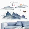 Chinese Style Ink Landscape Painting Wall Sticker Living Room Background Wall Decoration Diy Creative Bedroom Wallpaper Decal T200601
