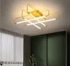 ホームベッドルームのLustry de PlafondブラックゴールドモダンなLEDのシーリングランプのためのロフトノルディックシーリングライト