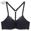 Paerlan Frente Encerramento Fio Laço Laço Floral Hit Color Seamless Bra Pequeno Push Up Y-shaped Sexy Back Beauty Beauty Underwear Mulheres 201202