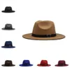 Jazz Fedora Hüte Herbst Winter Frauen Herren Hut Gürtelschnalle Filzhut mit großer Krempe Mode Trilby Panama Kappe Kappen Hüte mit breiter Krempe