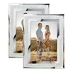 Giftgarden 4x6" Glass Frames with Silver Side Picture Frame Sets Home DecorTable Ornaments, Set of 2Pcs 201211