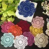 Darmowa Wysyłka 50 sztuk / partia DIY Hurtownie Household Handmade Flower Crochet Doils Round Cup Mat Pad 10 CM Coaster PlaceMats T200708