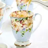 300ml Bone China China Ceramic Coffee Mug Tazas Cafe Floral PaintingプレゼントクリエイティブティーカップヴィンテージセレモニーLJ200821
