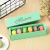 4 färger Macaron Box Cupcake Boxes Hemgjorda Macarons Chokladkartong Biscuit Muffin Case Retail Paper Packaging 20.3 * 5.3 * 5,3cm