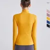 Yoga Jacket Women's Jackets Zipper Pocket Sports Top Running Fitness Cardigan Gym Clothes Lady Girl Workout Exercise Shirt Coat 412