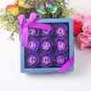 Valentine Day Gifts 9 Pcs Soap Flower Rose Box Wedding Birthday Day Artificial Soap Rose Gift Valentines Day Decoration