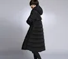 2020 womens winter thick down coats black navy blue army green red plus size clothes female long jackets for women winter LJ201021