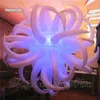 Personalized Hanging Lighting Inflatable Sea Urchin Model Balloon 2m White LED Balloon With Curved Corners For Concert Party Decoration