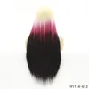 مزيج اللون الاصطناعية lacefront لمة محاكاة شعر الإنسان الدانتيل الجبهة الباروكات 26 بوصة طويل حريري مستقيم pelucas 20114-613