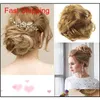 Pony ogon włosy przedłużenie bułka włosa Scrunchie elastyczna fala kręcone syntetyczne fryzjerze owinięte do Chignon Qylnwx Nana Shop