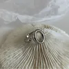 Minimalistischer ovaler O-förmiger Buchstaben Hollow 925 Sterling Silber Ring für Frauen Geometrischer asymmetrischer Schmuck Whole1347R