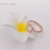 Ingen färg bleknar smycken bröllopsstil engagemang löfte diamant solid ros guld pandora ringar för kvinnor män finger ring set födelsedag valentin gåvor 180947cz