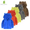 Svelte outono inverno para crianças meninos pele macia lã macia meninas com capuz jaqueta com capuz Outerwear casaco roupas com cartoon urso orelhas 201106