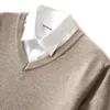 メンズセーターメンズ3XLセーターカシミアブレンドニットVネックプルオーバー販売秋のウール高品質1