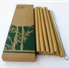 Palhas de bambu de palha reutilizável Barwar festa de ferramenta de cozinha útil com escova limpa 12pcs por terno