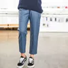 정품 가죽 하렘 바지 여성의 진짜 양모 바지 높은 허리 플러스 사이즈 여성 바지 새로운 탄성 허리 Streetwear 201031