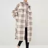 Women Winter Vintage Plaid Woolen Coat Single-Breasted Thicken Warm Cashmere Hooded Jacket With Belt Blazer Female Cold Outwear 201215
