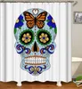 Sugar Skull Duschdraperier Badrumsgardin Tyg Duschdraperi 3d Rolig Vattentät Duschdraperi Cortinas Heminredning Y200108