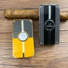 Cohiba Metal Lighter 3 Torch Jet Flame Refillable med Punch Smoking Tool Accessories Portable Present Box8841471