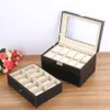 6/10/12/20/24 Grid Leather Watch Box Display Case Box Jewelry Collection Storage Organizer Wristwatch Box Oversea Warehouse Y1116