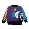 HARAJUKU Zima jesienna design luźne kobiety pullover grube sweter litery długiego rękawu dziewczęce bawełniane dzianinowe topy jumper kratę 201221