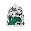 Maglione da uomo in cotone Maglione dolcevita nero da uomo Cartoon Crocodile Pull Homme Pullover lavorato a maglia Abbigliamento Cappotti a maniche lunghe 201221