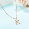 New Trendy Cute Stainless Steel Shell Bear Pendant Necklace with Heart Charm