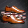 Echt leer Zakelijke Herenkleding Schoenen Mode Elegante Formele Trouwschoenen Mannelijke Lace-Up Kantoor Vierkante Neus Oxford Schoenen