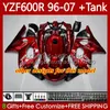 Bodys Kit voor Yamaha Red Flames Stock Thundercat YZF600R YZF-600R YZF600 R CC 600R 96 97 98 99 00 01 Carrosserie 86 NO.7 YZF600-R 02 03 04 05 06 07 600CC 1996-2007 OEM FACKING