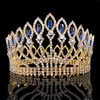 Luksusowy Kryształowy Kryształ Barokowy Królowa King Ślub Tiara Korona Korowód Prom Diadem Headpiece Bridal Włosy Akcesoria Y200409