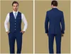 Men's Suits & Blazers Double Breasted Formal Blue Burgundy White Mens 3 Pieces Groomsman Suit Wedding Party (Jacket+Pants+vest)1