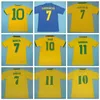 Maillots de football ZICO de l'équipe nationale Vintage du Brésil rétro RIVALDO RONALDINHO GARRINCHA KAKA PELE FRED LAMPAR DROGBA Kits de maillots de football 2000 2004 1957 1985 1991 1994