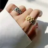 Retro Hiphop Männer Uhr Link Kette Ring Edelstahl Punk Rock Biker Finger Männer Frauen Paar Armband Ringe Mode Schmuck geschenk