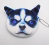 3D Cat Dog Face Peluche Portamonete Pouch Cute Puppy Pug Testa Chiusura a cerniera Portafoglio Cartoon Animal Bag Pendenti Charm