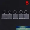 Porte-clés rectangulaire Transparent en acrylique vierge, cadre Photo, porte-clés, anneau fendu, DIY