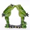 MyBlue Kawaii Garden Zwierząt Żywica Para Lovers Frog Figurki Ślubne Miniatury Nordic Home Room Dekoracja Akcesoria Prezent LJ200903