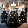 2021 Nowy Moda Aplikacje Sweetheart Black A-Line Quinceanera Dresses Lace-Up Sweet 16 Dress Debiutante Prom Party Dress Custom Made 023
