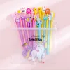 Lots Style New Cartoon Creative Unicorn BLACK 0.38mm Gel Pen Kawaii Promotional Gift Silicone Stationery Pen Student School Office Supply