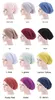 Gorro holgado de algodón con forro de satén, gorro de quimio, banda elástica de doble capa, gorro para dormir por la noche, estampado suave para el cuidado del cabello, turbante para mujer, 21 colores