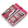 18 PC Manicure Pedicure Set Kit in acciaio inox Tagliaunghie Tagliaunghie da viaggio Tagliaunghie Forbici Kit completi