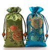 Gift Wrap Lengthen Peony Flower Drawstring Bag Comb Jewelry Beads Necklace Storage Pouches Silk Brocade Craft Packaging Pocket1