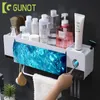 GUNOT Toothbrush Holder Case Automatic Toothpaste Dispenser Squeezer Bathroom Storage Box Bathroom Accessories Sets LJ201204