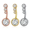Copper Zircon Belly Button Rings Rhinestone Crystal Men Women Navel Ring Body Piercing Jewelry Fashion Accessories 3