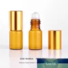 100 Piezas / Lote 3ML botellas de aceite esencial Roll On botellas de vidrio ámbar de la botella de perfume recargable recorrido de la botella envase cosmético