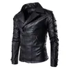 Chaquetas de cuero para hombre, abrigos, nuevo diseño, chaqueta de cuero para motocicleta a la moda de Europa y América, chaqueta negra de talla grande 5XL