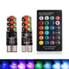 T10 RGB LED Lumières W5W 194 Led Clearance Light Avec Télécommande Universelle De Voiture COB 12SMD Coloré Multi Mode